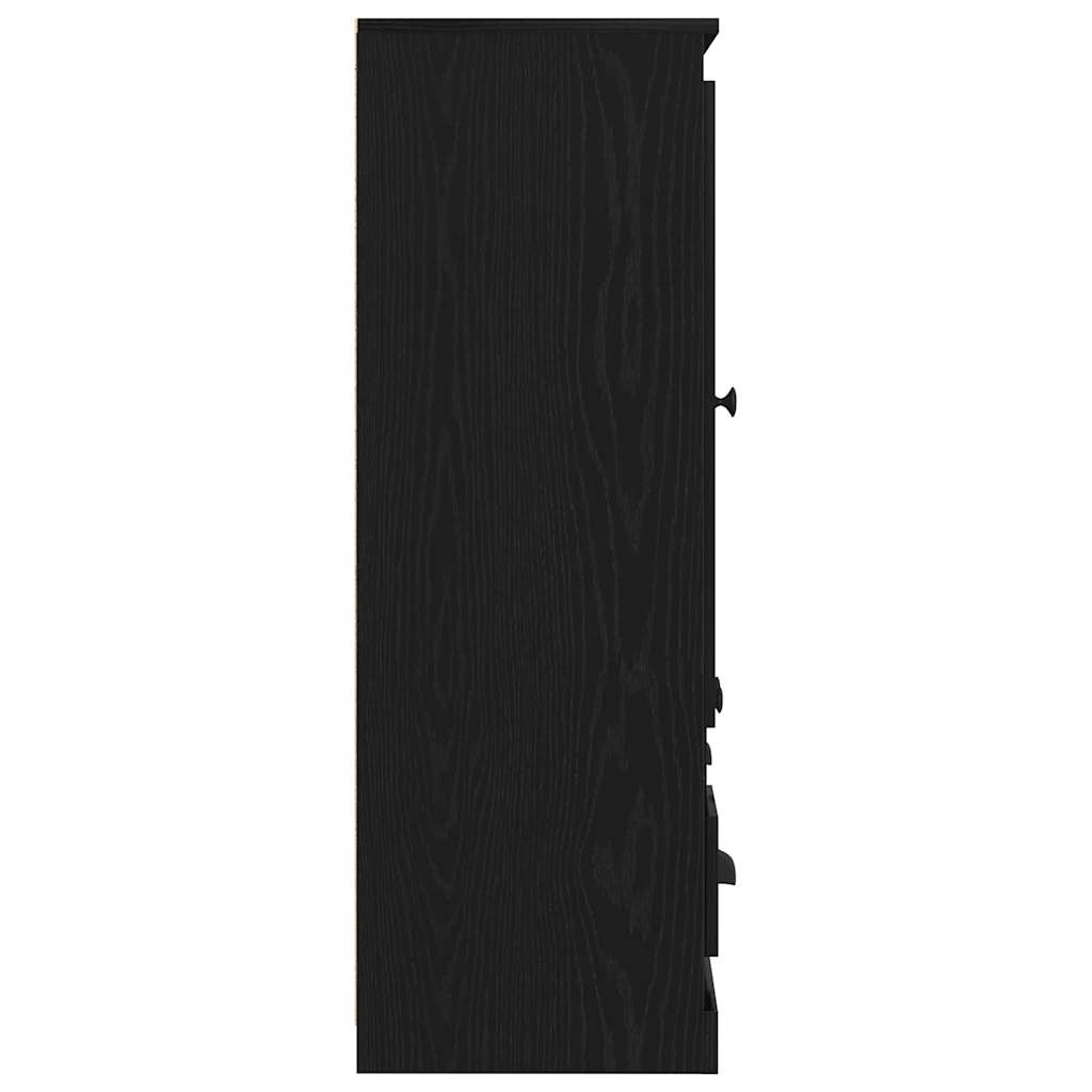 Armário Alto com gaveta Carvalho Preto 132 x 35,5 x 103,5 cm