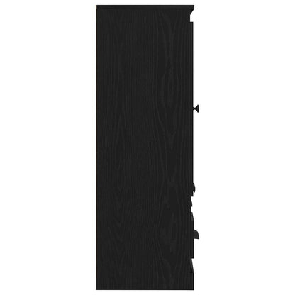 Armário Alto com gaveta Carvalho Preto 132 x 35,5 x 103,5 cm