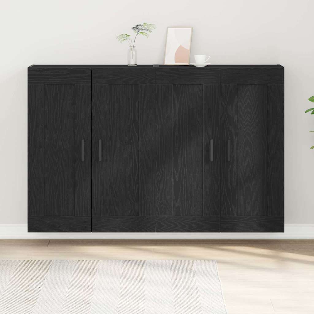 Estante de Parede 2 pcs Carvalho Preto 69,5 x 34 x 90 cm