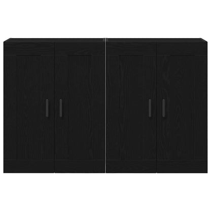 Estante de Parede 2 pcs Carvalho Preto 69,5 x 34 x 90 cm