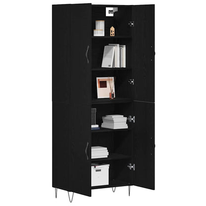 Buffê 2 pcs Carvalho Preto Madeira engenheirada e vidro