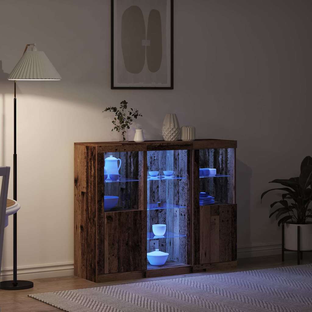 Aparador LED Madeira antiga 123 x 37 x 100 cm