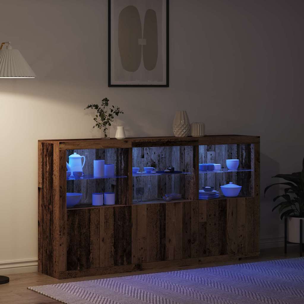 Aparador LED Madeira antiga 181,5 x 37 x 100 cm