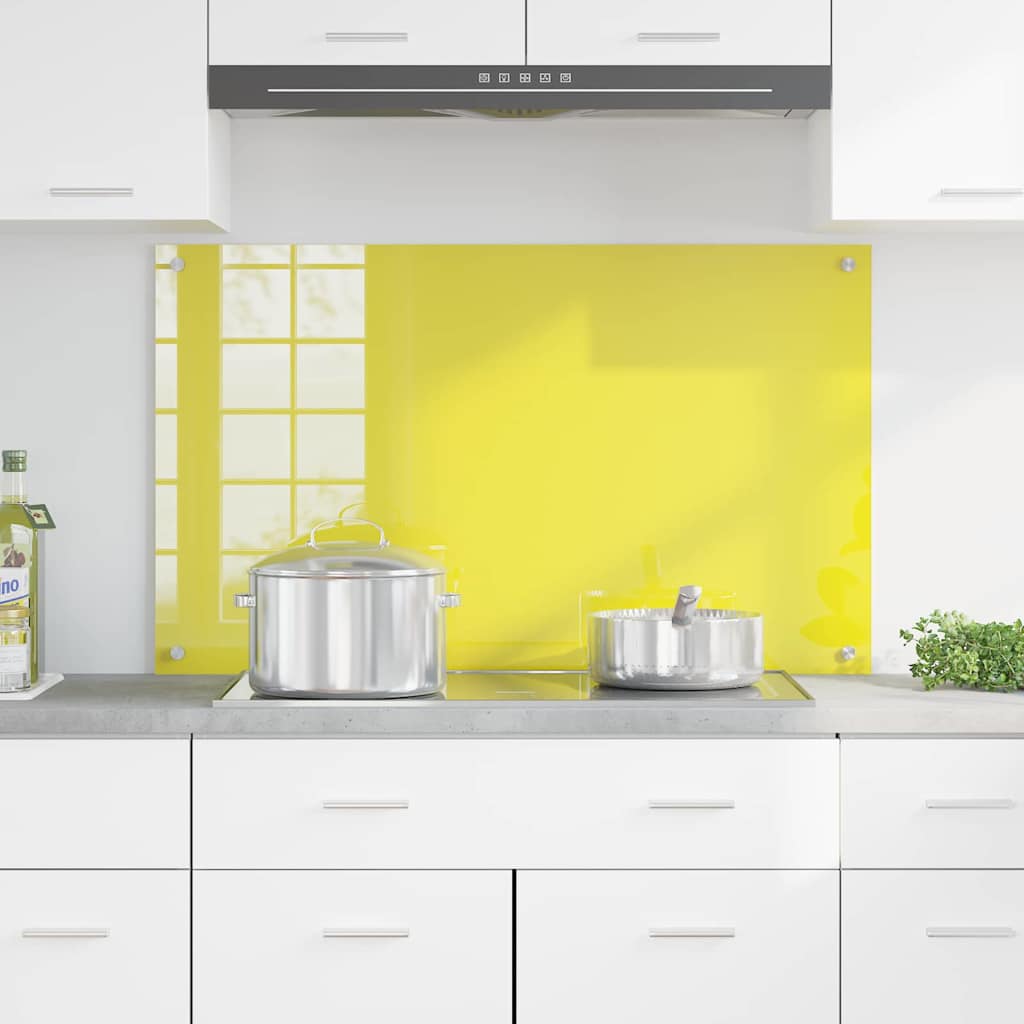 Proteção de Cozinha Amarelo 100 x 60 x 0.6 cm vidro temperado