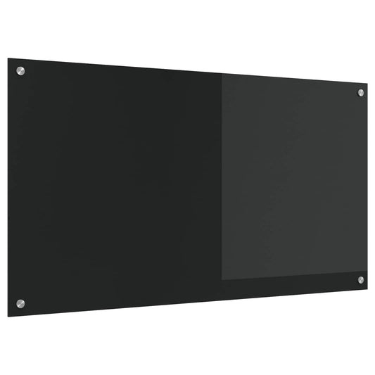 Proteção de Cozinha Preto 110 x 60 x 0,6 cm vidro temperado