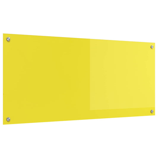Proteção de Cozinha Amarelo 110 x 50 x 0,6 cm vidro temperado
