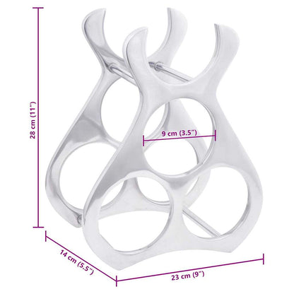 Escorredor de Vinho Prateado 23 x 14 x 28 cm Alumínio