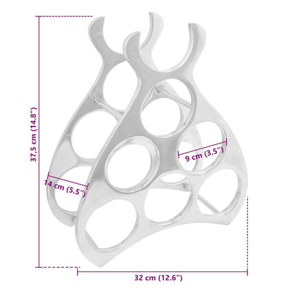 Escorredor de Vinho Prateado 38 x 33 x 13 cm Alumínio