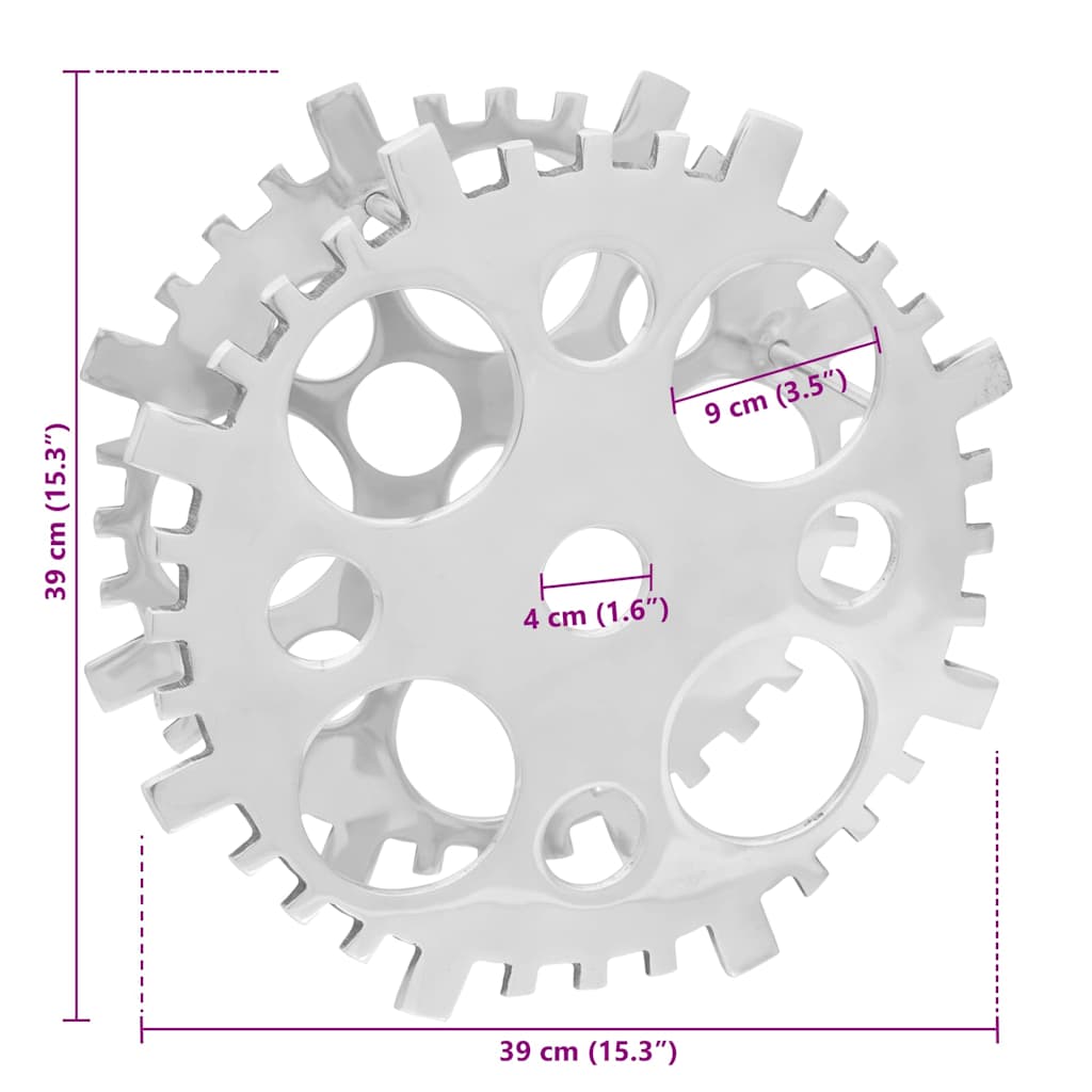 Escorredor de Vinho Prateado 39 x 39 x 14 cm Alumínio