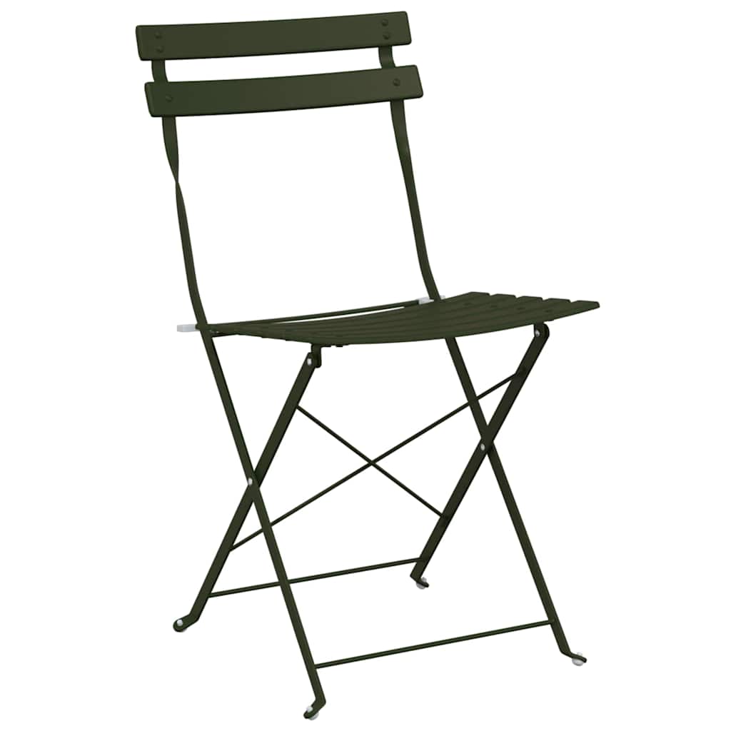 Cadeira Dobrável de Jardim 2 pcs Verde 42 x 46 x 82cm Aço