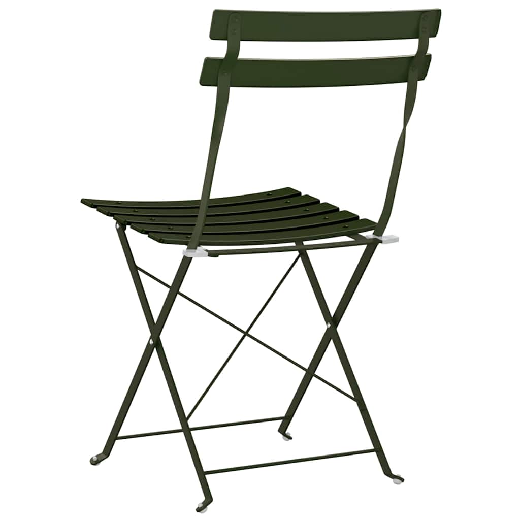 Cadeira Dobrável de Jardim 2 pcs Verde 42 x 46 x 82cm Aço
