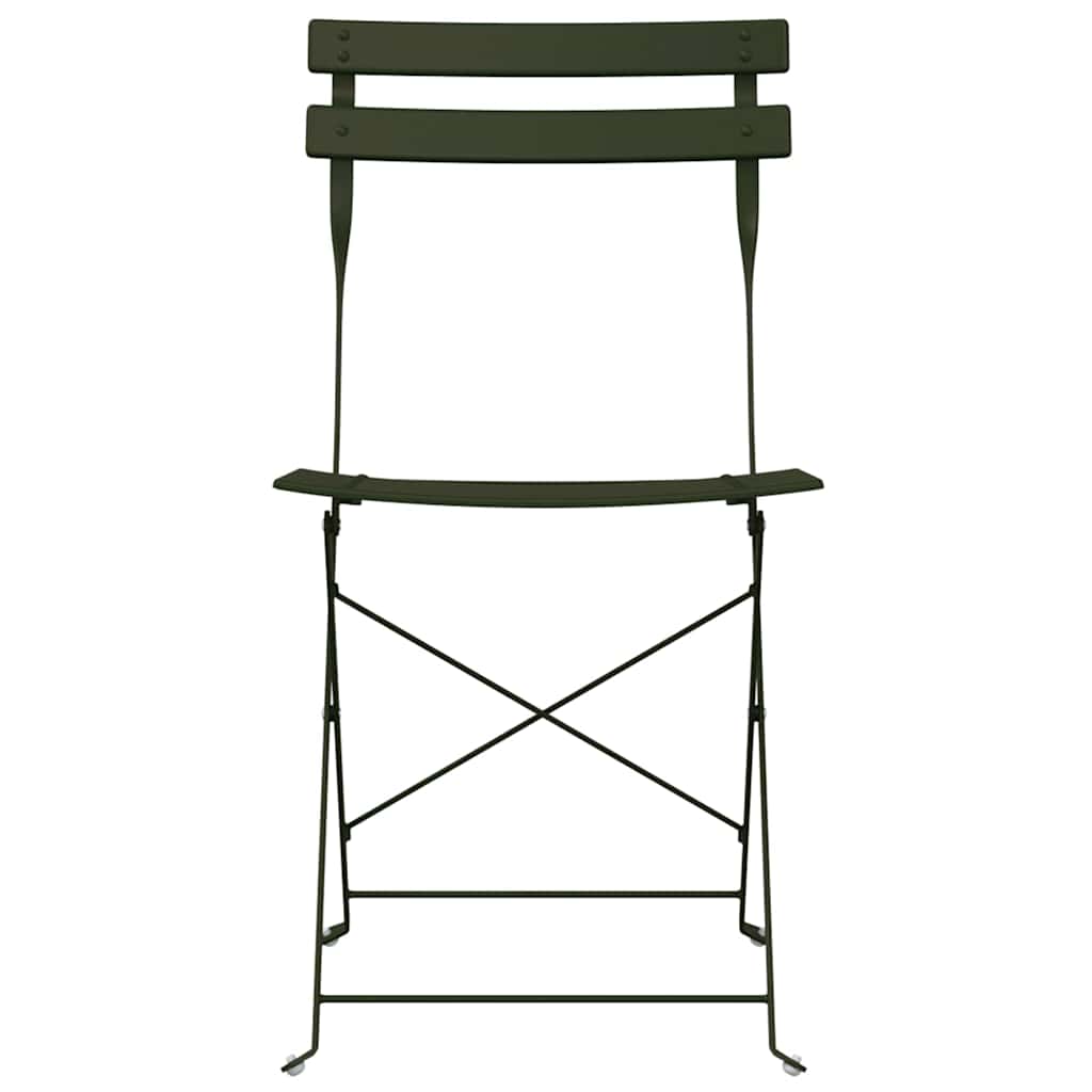 Cadeira Dobrável de Jardim 2 pcs Verde 42 x 46 x 82cm Aço