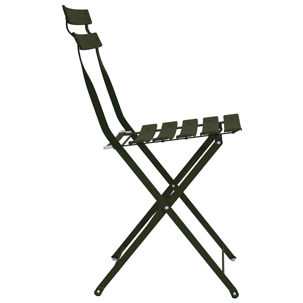 Cadeira Dobrável de Jardim 2 pcs Verde 42 x 46 x 82cm Aço