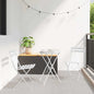 Cadeira Dobrável de Jardim 2 pcs Branco 42 x 46 x 82cm Aço