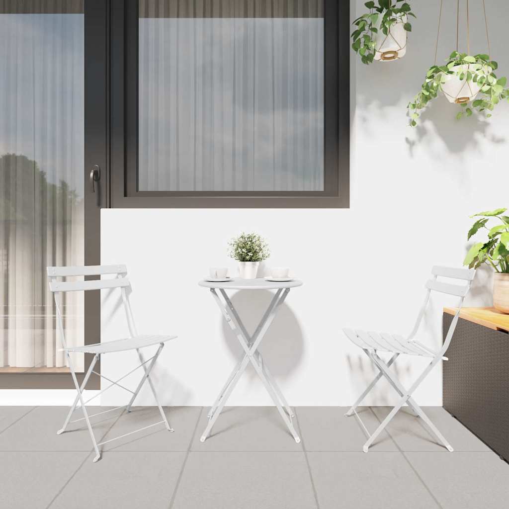Cadeira Dobrável de Jardim 2 pcs Branco 42 x 46 x 82cm Aço