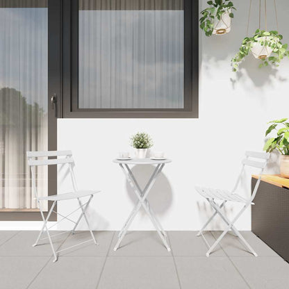 Cadeira Dobrável de Jardim 2 pcs Branco 42 x 46 x 82cm Aço