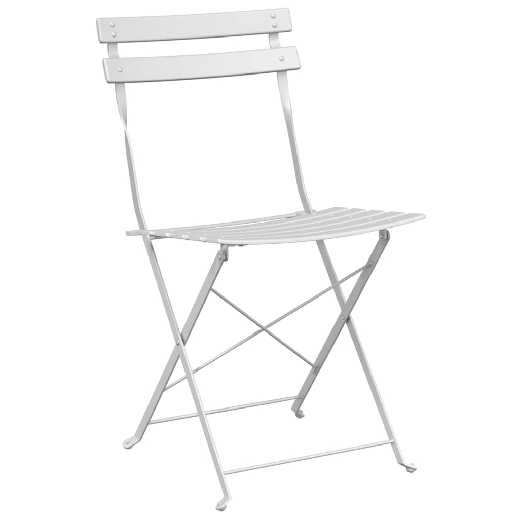 Cadeira Dobrável de Jardim 2 pcs Branco 42 x 46 x 82cm Aço