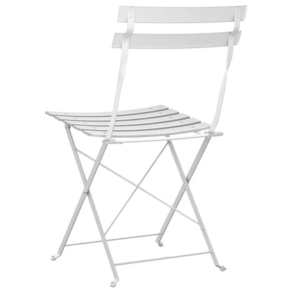 Cadeira Dobrável de Jardim 2 pcs Branco 42 x 46 x 82cm Aço