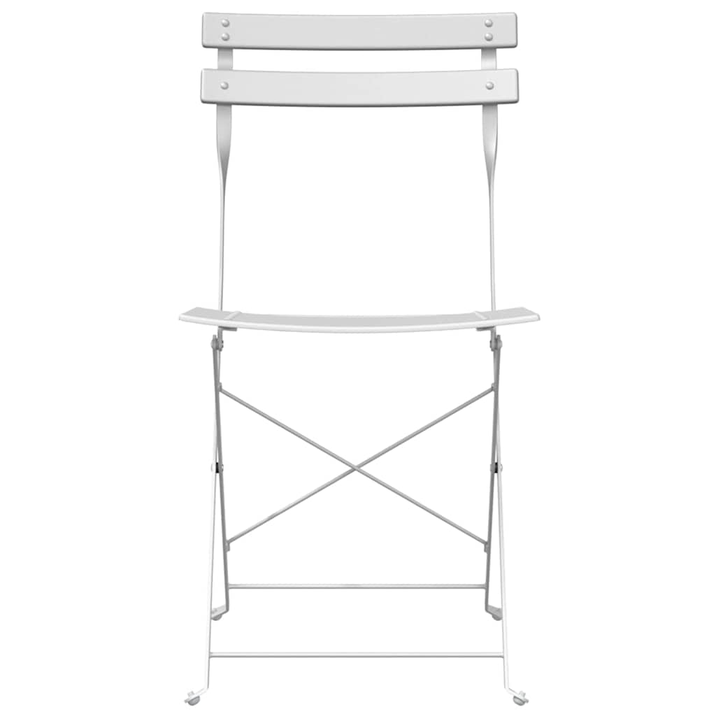 Cadeira Dobrável de Jardim 2 pcs Branco 42 x 46 x 82cm Aço