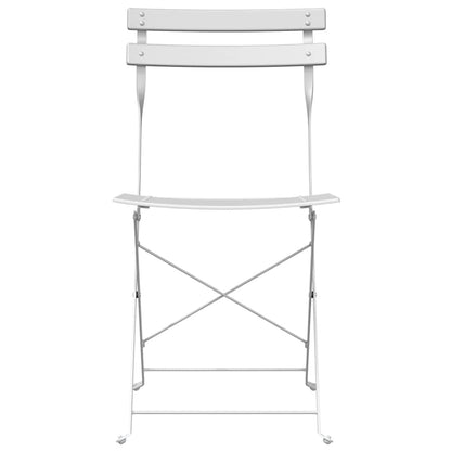Cadeira Dobrável de Jardim 2 pcs Branco 42 x 46 x 82cm Aço