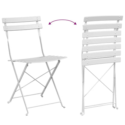 Cadeira Dobrável de Jardim 2 pcs Branco 42 x 46 x 82cm Aço