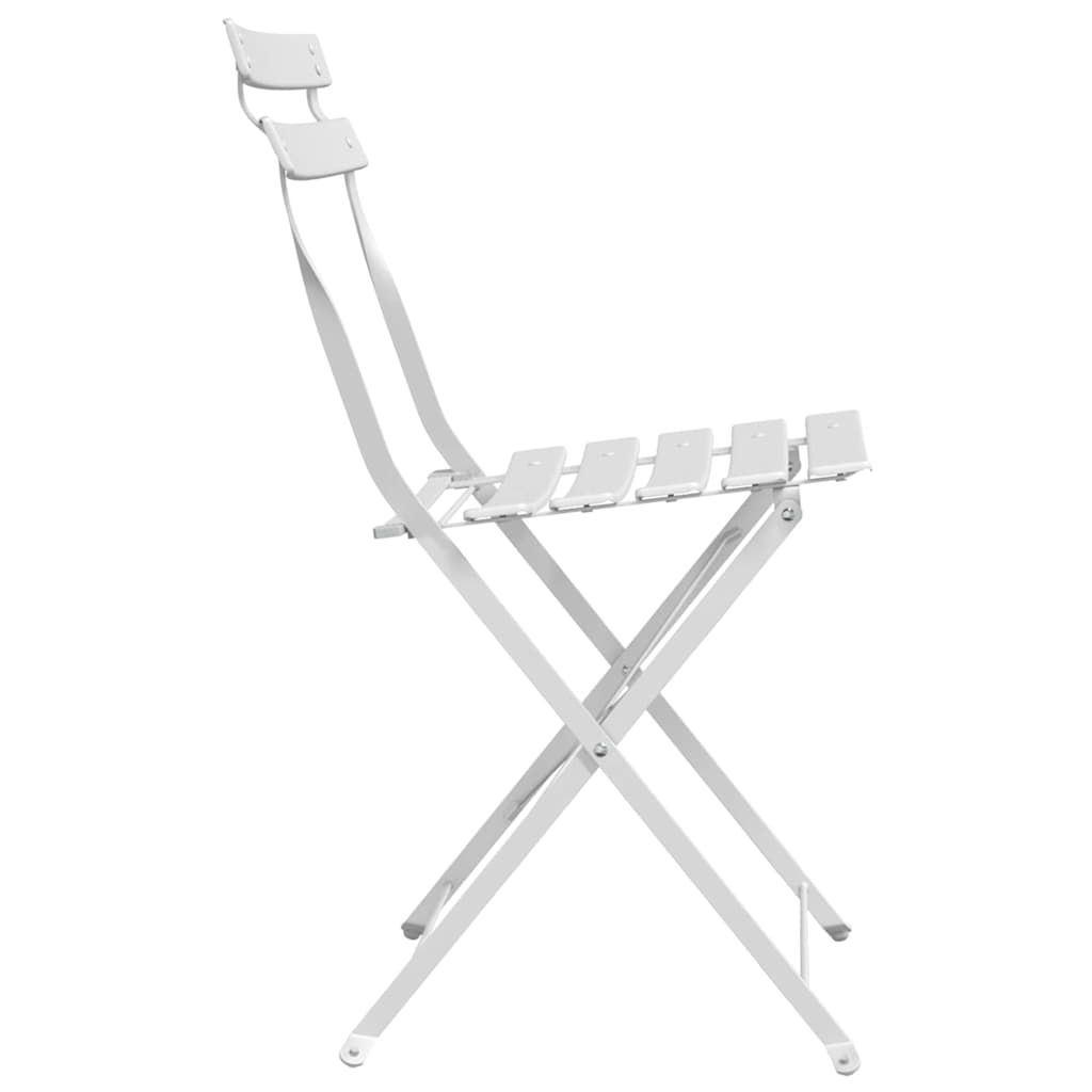 Cadeira Dobrável de Jardim 2 pcs Branco 42 x 46 x 82cm Aço