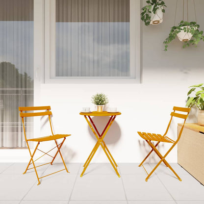 Cadeira Dobrável de Jardim 2 pcs Mostarda 42 x 46 x 82cm Aço