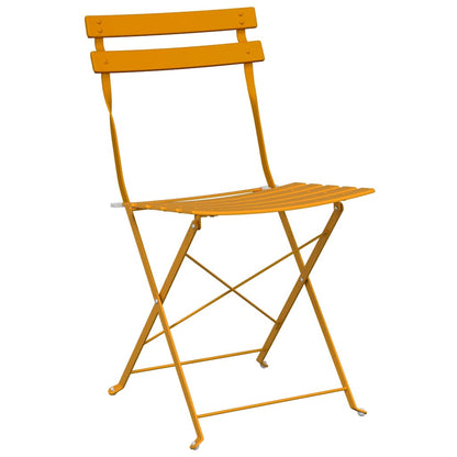 Cadeira Dobrável de Jardim 2 pcs Mostarda 42 x 46 x 82cm Aço