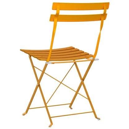 Cadeira Dobrável de Jardim 2 pcs Mostarda 42 x 46 x 82cm Aço