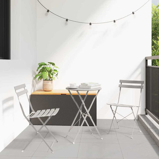 Cadeira Dobrável de Jardim 2 pcs Bege 42 x 46 x 82cm Aço