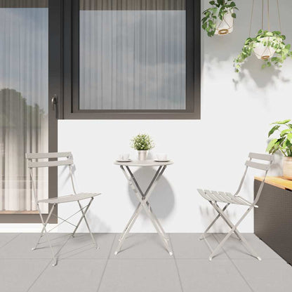 Cadeira Dobrável de Jardim 2 pcs Bege 42 x 46 x 82cm Aço