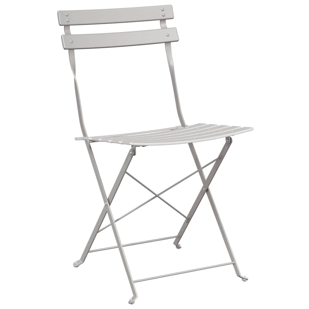 Cadeira Dobrável de Jardim 2 pcs Bege 42 x 46 x 82cm Aço