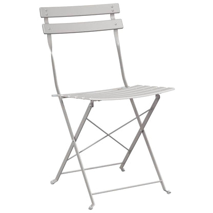 Cadeira Dobrável de Jardim 2 pcs Bege 42 x 46 x 82cm Aço