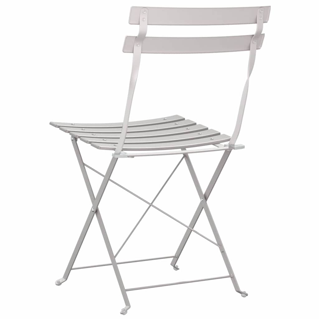 Cadeira Dobrável de Jardim 2 pcs Bege 42 x 46 x 82cm Aço