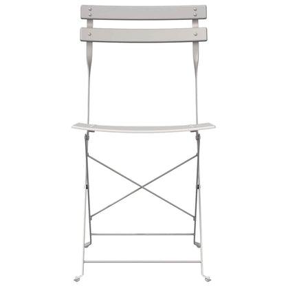 Cadeira Dobrável de Jardim 2 pcs Bege 42 x 46 x 82cm Aço
