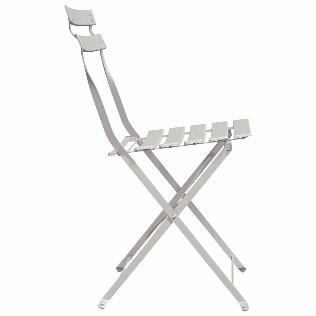 Cadeira Dobrável de Jardim 2 pcs Bege 42 x 46 x 82cm Aço