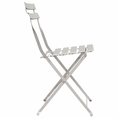 Cadeira Dobrável de Jardim 2 pcs Bege 42 x 46 x 82cm Aço