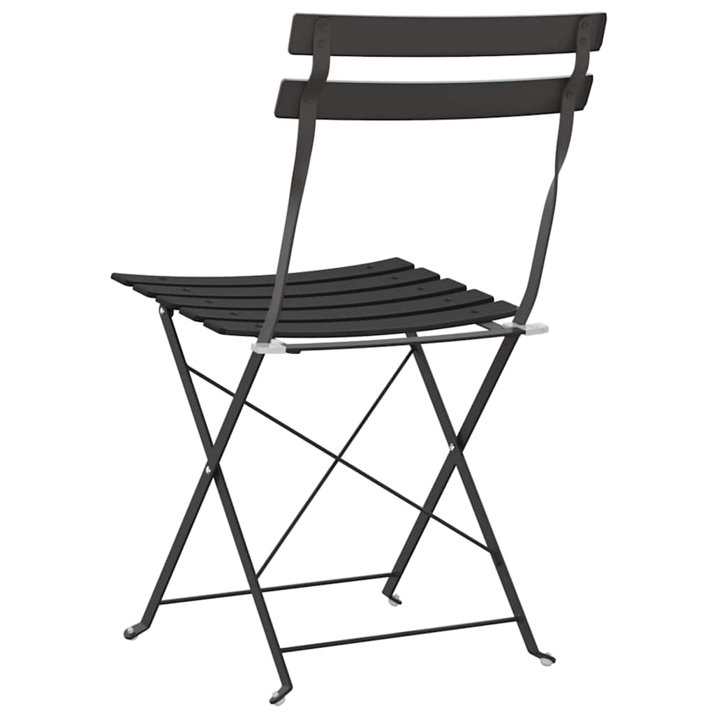 Cadeira Dobrável de Jardim 2 pcs Antracite 42 x 46 x 82cm Aço