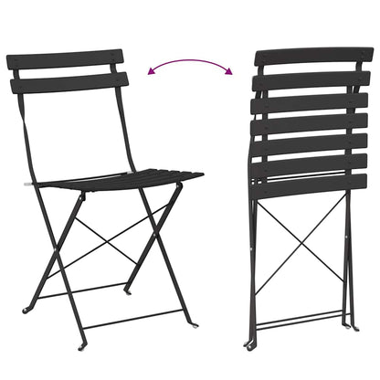 Cadeira Dobrável de Jardim 2 pcs Antracite 42 x 46 x 82cm Aço
