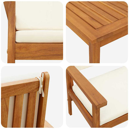 Conjunto de Sofá de Jardim 3 pcs Castanho 45 x 45 x 38cm