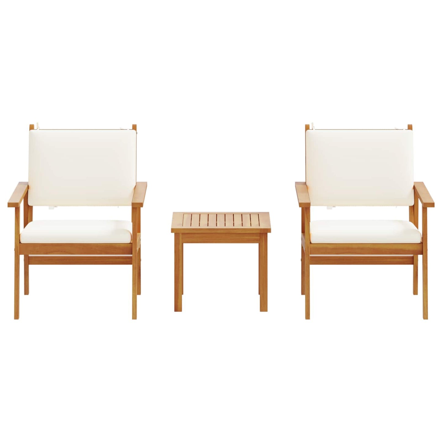 Conjunto de Sofá de Jardim 3 pcs Branco Creme