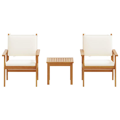 Conjunto de Sofá de Jardim 3 pcs Branco Creme