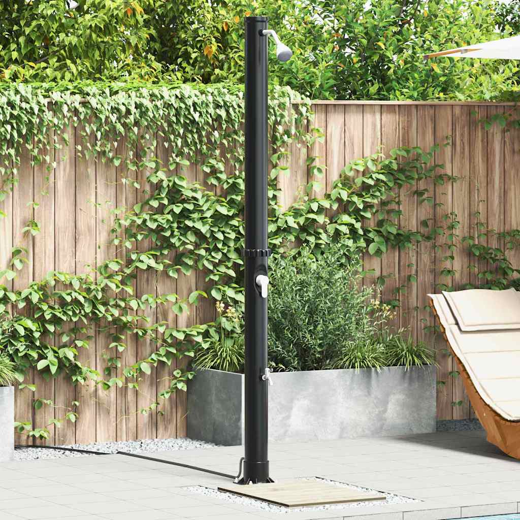 Chuveiro Solar para Exterior Preto 217 cm PVC e alumínio