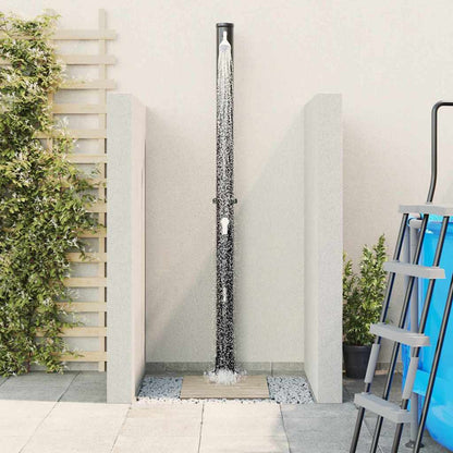 Chuveiro Solar para Exterior Preto 217 cm PVC e alumínio