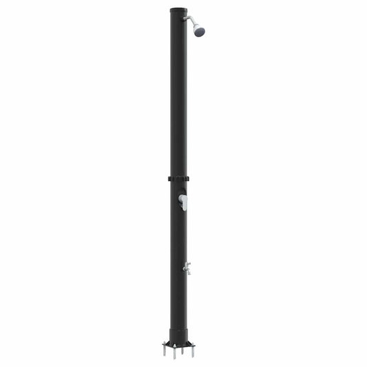 Chuveiro Solar para Exterior Preto 217 cm PVC e alumínio
