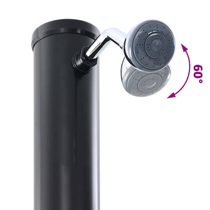 Chuveiro Solar para Exterior Preto 217 cm PVC e alumínio