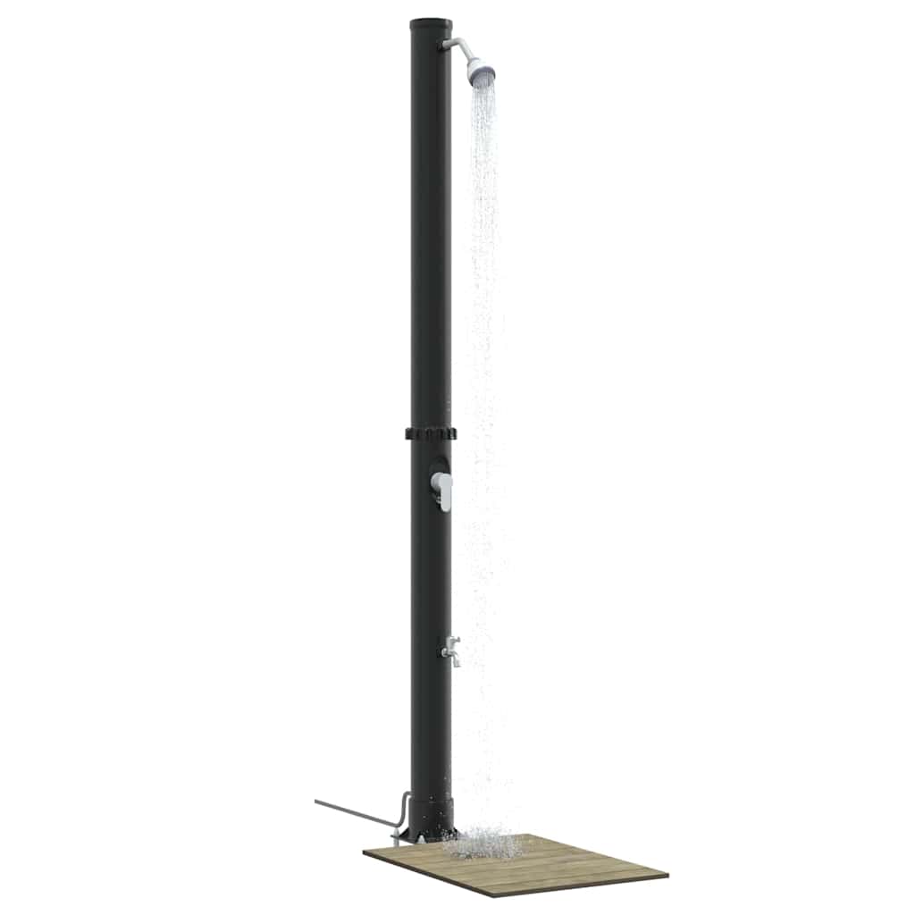 Chuveiro Solar para Exterior Preto 217 cm PVC e alumínio