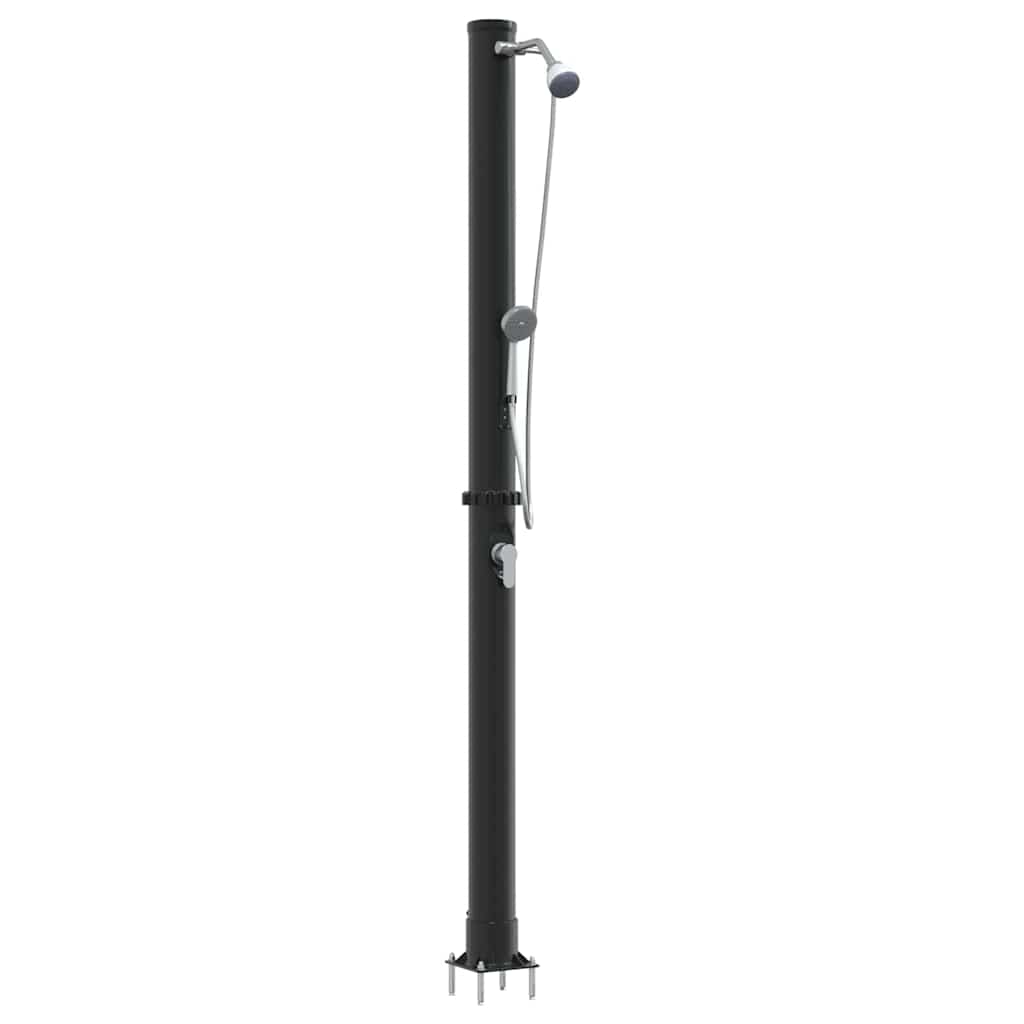 Chuveiro Solar para Exterior Preto 217 cm PVC e alumínio