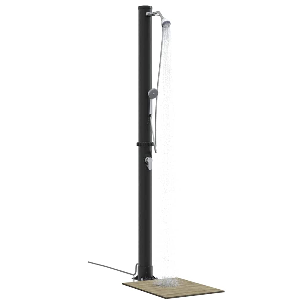 Chuveiro Solar para Exterior Preto 217 cm PVC e alumínio