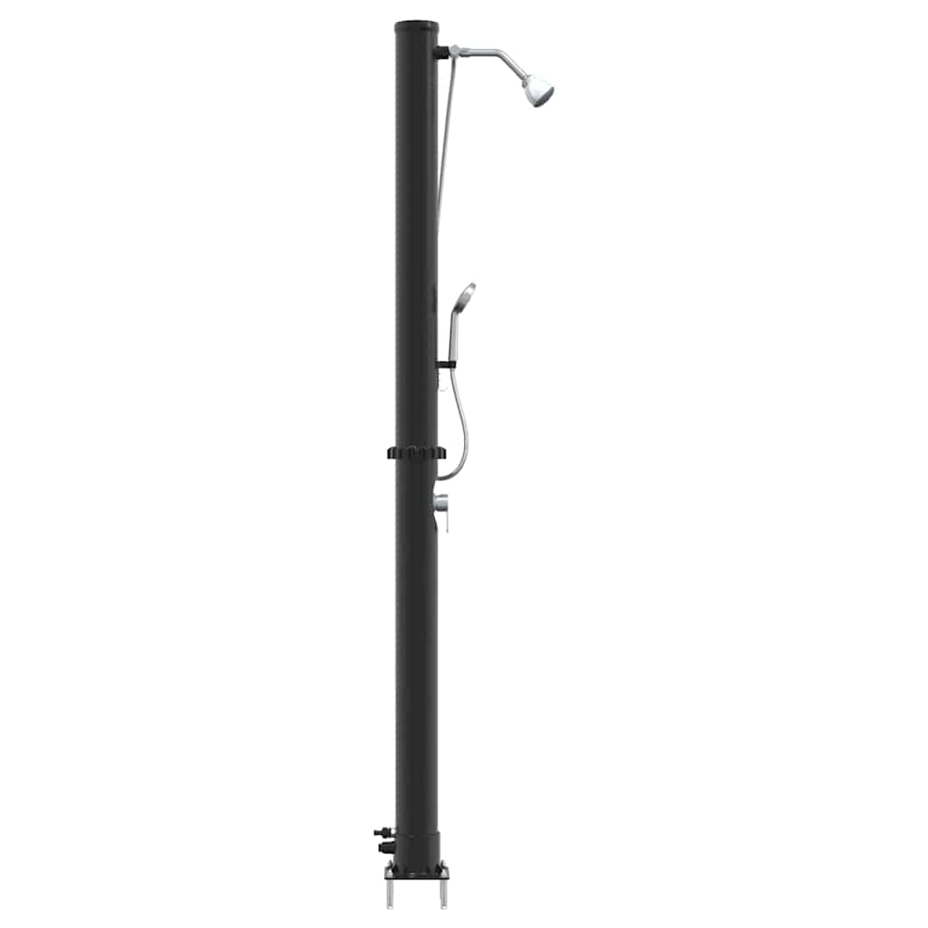 Chuveiro Solar para Exterior Preto 217 cm PVC e alumínio